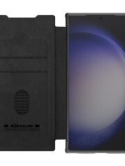 NILLKIN Qin Prop Series for Samsung Galaxy S24 Ultra Leather Case Camera Lid Kickstand Phone Cover by The Case Factory
