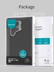 NILLKIN Qin Prop Series for Samsung Galaxy S24 Ultra Leather Case Camera Lid Kickstand Phone Cover by The Case Factory