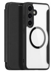 DUX DUCIS Skin X Pro Series For Samsung Galaxy S24 Leather Case Flip Cover | Compatible with MagSafe Black Samsung Galaxy S24 by The Case Factory