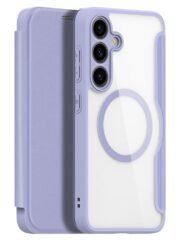 For Samsung Galaxy S24+ Leather Case DUX DUCIS Skin X Pro Series Flip Cover Compatible with MagSafe Purple by The Case Factory