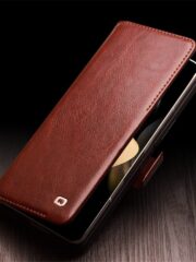 QIALINO For Samsung Galaxy Z Fold4 Wallet Case Waxy Genuine Leather Flip Phone Cover with Magnetic Closure by The Case Factory