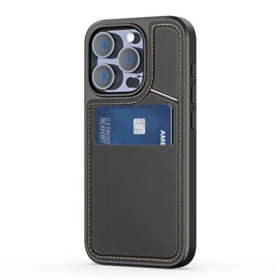 DUX DUCIS Rafi II Series for iPhone 15 Pro Case RFID Blocking Card Slots Leather Cover | Compatible with MagSafe Black iPhone 15 Pro by The Case Factory