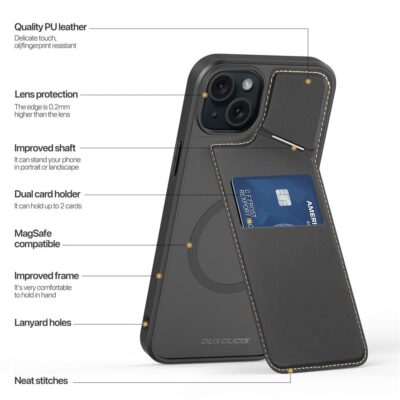 DUX DUCIS Rafi II Series for iPhone 15 Kickstand Case Phone Cover | Compatible with MagSafe by The Case Factory