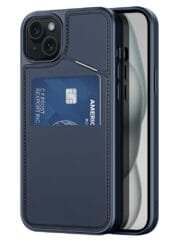 DUX DUCIS Rafi II Series for iPhone 15 Plus Kickstand Case RFID Blocking Card Holder Magnetic Phone Cover Blue iPhone 15 Plus by The Case Factory