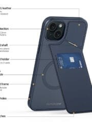 DUX DUCIS Rafi II Series for iPhone 15 Plus Kickstand Case RFID Blocking Card Holder Magnetic Phone Cover by The Case Factory