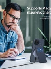 DUX DUCIS Rafi II Series for iPhone 15 Plus Kickstand Case RFID Blocking Card Holder Magnetic Phone Cover by The Case Factory