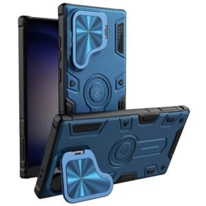 NILLKIN CamShield Armor Prop Case for Samsung Galaxy S24 Ultra PC-TPU Phone Cover with Camera Cover Blue Samsung Galaxy S24 Ultra by The Case Factory