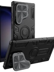 NILLKIN CamShield Armor Prop Case for Samsung Galaxy S24 Ultra Camera Lid PC-TPU Cover | Compatible with MagSafe Black Samsung Galaxy S24 Ultra by The Case Factory