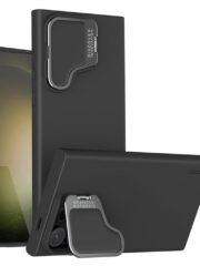 NILLKIN Camshield Silky Prop for Samsung Galaxy S24 Ultra Silicone-PC Phone Case Lens Cover Kickstand Black Samsung Galaxy S24 Ultra by The Case Factory