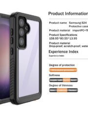 REDPEPPER FS Series for Samsung Galaxy S24 IP68 Waterproof Case Clear Back Phone Cover by The Case Factory