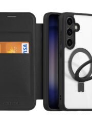 DUX DUCIS Skin X Pro for Samsung Galaxy S24+ Magnetic Case RFID Blocking Card Slots Kickstand Cover Black Samsung Galaxy S24+ by The Case Factory