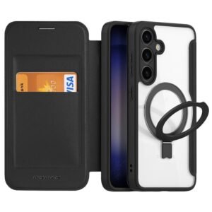 DUX DUCIS Skin X Pro for Samsung Galaxy S24+ Magnetic Case RFID Blocking Card Slots Kickstand Cover Black Samsung Galaxy S24+ by The Case Factory