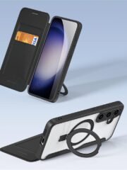 DUX DUCIS Skin X Pro for Samsung Galaxy S24+ Magnetic Case RFID Blocking Card Slots Kickstand Cover by The Case Factory