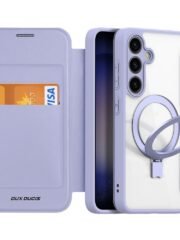 DUX DUCIS Skin X Pro for Samsung Galaxy S24+ Magnetic Case RFID Blocking Card Slots Kickstand Cover Purple Samsung Galaxy S24+ by The Case Factory