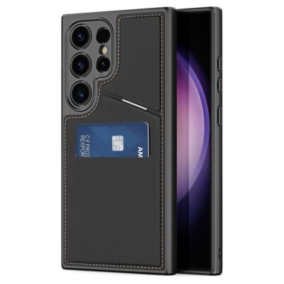 DUX DUCIS Rafi II Series for Samsung Galaxy S24 Ultra Magnetic Phone Case with RFID Blocking Card Slots Kickstand Black Samsung Galaxy S24 Ultra by The Case Factory