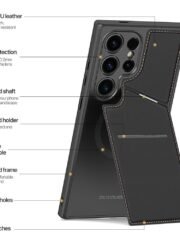 DUX DUCIS Rafi II Series for Samsung Galaxy S24 Ultra Magnetic Phone Case with RFID Blocking Card Slots Kickstand by The Case Factory