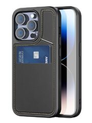 DUX DUCIS Rafi II Series for iPhone 14 Pro Max Case RFID Blocking Card Holders Magnetic Leather Cover Black iPhone 14 Pro Max by The Case Factory