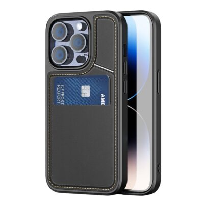 DUX DUCIS Rafi II Series for iPhone 14 Pro Max Case RFID Blocking Card Holders Magnetic Leather Cover Black iPhone 14 Pro Max by The Case Factory