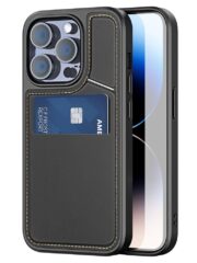 DUX DUCIS Rafi II Series for iPhone 14 Pro Case RFID Blocking Card Holders Magnetic Leather Cover Black iPhone 14 Pro by The Case Factory
