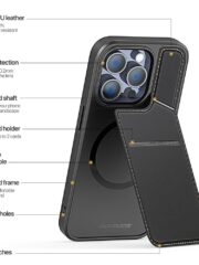 DUX DUCIS Rafi II Series for iPhone 14 Pro Case RFID Blocking Card Holders Magnetic Leather Cover by The Case Factory