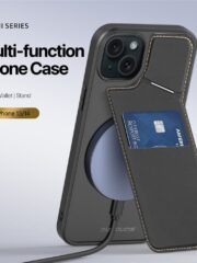 DUX DUCIS Rafi II Series for iPhone 14 / 13 Case RFID Blocking Card Holders Magnetic Leather Cover by The Case Factory
