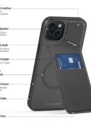 DUX DUCIS Rafi II Series for iPhone 14 / 13 Case RFID Blocking Card Holders Magnetic Leather Cover by The Case Factory