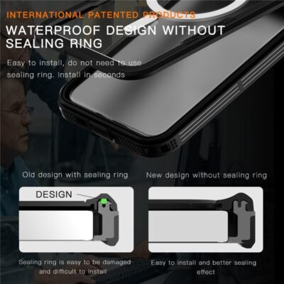 REDPEPPER For Samsung Galaxy S24+ Magnetic Case IP68 Waterproof Transparent Back Cover by The Case Factory