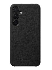 MELKCO For Samsung Galaxy S24 Premium Genuine Leather Open Edge Phone Cover Black Samsung Galaxy S24 by The Case Factory
