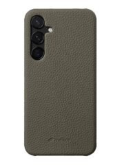 MELKCO For Samsung Galaxy S24 Premium Genuine Leather Open Edge Phone Cover Grey Samsung Galaxy S24 by The Case Factory