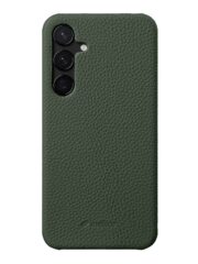 MELKCO For Samsung Galaxy S24 Premium Genuine Leather Open Edge Phone Cover Dark Green Samsung Galaxy S24 by The Case Factory
