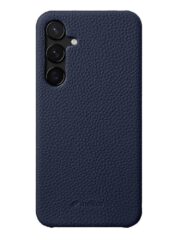 MELKCO For Samsung Galaxy S24 Premium Genuine Leather Open Edge Phone Cover Dark Blue Samsung Galaxy S24 by The Case Factory