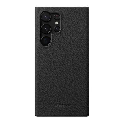 MELKCO For Samsung Galaxy S24 Ultra Premium Genuine Leather Open Edge Phone Cover Black Samsung Galaxy S24 Ultra by The Case Factory
