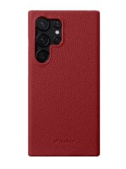 MELKCO For Samsung Galaxy S24 Ultra Premium Genuine Leather Open Edge Phone Cover Red Samsung Galaxy S24 Ultra by The Case Factory