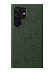 MELKCO For Samsung Galaxy S24 Ultra Premium Genuine Leather Open Edge Phone Cover Dark Green Samsung Galaxy S24 Ultra by The Case Factory