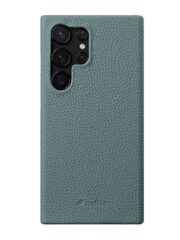 MELKCO For Samsung Galaxy S24 Ultra Premium Genuine Leather Open Edge Phone Cover Baby Blue Samsung Galaxy S24 Ultra by The Case Factory