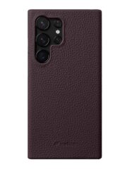 MELKCO For Samsung Galaxy S24 Ultra Premium Genuine Leather Open Edge Phone Cover Dark Purple Samsung Galaxy S24 Ultra by The Case Factory