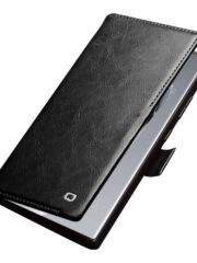 QIALINO For Samsung Galaxy S24 Ultra Wallet Case Waxy Genuine Cow Leather Magnetic Closure Flip Phone Cover by The Case Factory