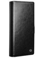 QIALINO For Samsung Galaxy S24 Ultra Wallet Case Waxy Genuine Cow Leather Magnetic Closure Flip Phone Cover by The Case Factory