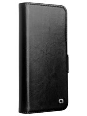 QIALINO For Samsung Galaxy S24 Wallet Case Waxy Genuine Cow Leather Magnetic Closure Flip Phone Cover by The Case Factory
