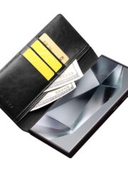 QIALINO For Samsung Galaxy S24 Ultra Wallet Case Waxy Genuine Leather Flip Phone Cover by The Case Factory