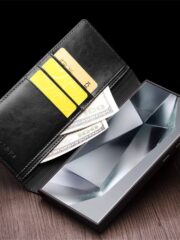 QIALINO For Samsung Galaxy S24 Ultra Wallet Case Waxy Genuine Leather Flip Phone Cover by The Case Factory