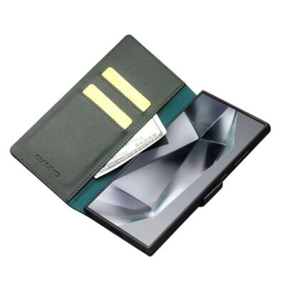 QIALINO For Samsung Galaxy S24 Ultra Wallet Case Genuine Cow Leather Magnetic Closure Flip Phone Cover by The Case Factory