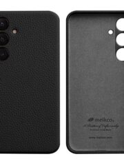 MELKCO For Samsung Galaxy S24 Case Premium Genuine Leather Full-Wrap Phone Cover Black Samsung Galaxy S24 by The Case Factory