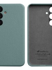 MELKCO For Samsung Galaxy S24 Case Premium Genuine Leather Full-Wrap Phone Cover Baby Blue Samsung Galaxy S24 by The Case Factory