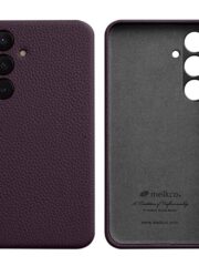 MELKCO For Samsung Galaxy S24 Case Premium Genuine Leather Full-Wrap Phone Cover Purple Samsung Galaxy S24 by The Case Factory
