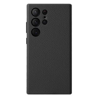 MELKCO For Samsung Galaxy S24 Ultra Case Premium Genuine Leather Full-Wrap Phone Cover Black Samsung Galaxy S24 Ultra by The Case Factory