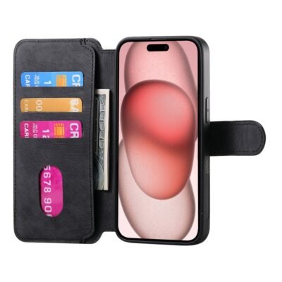 CASENEO MW-03 For iPhone 15 Case Magnetic Detachable Wallet Leather Flip Phone Cover by The Case Factory