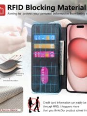 CASENEO MW-03 For iPhone 15 Case Magnetic Detachable Wallet Leather Flip Phone Cover by The Case Factory