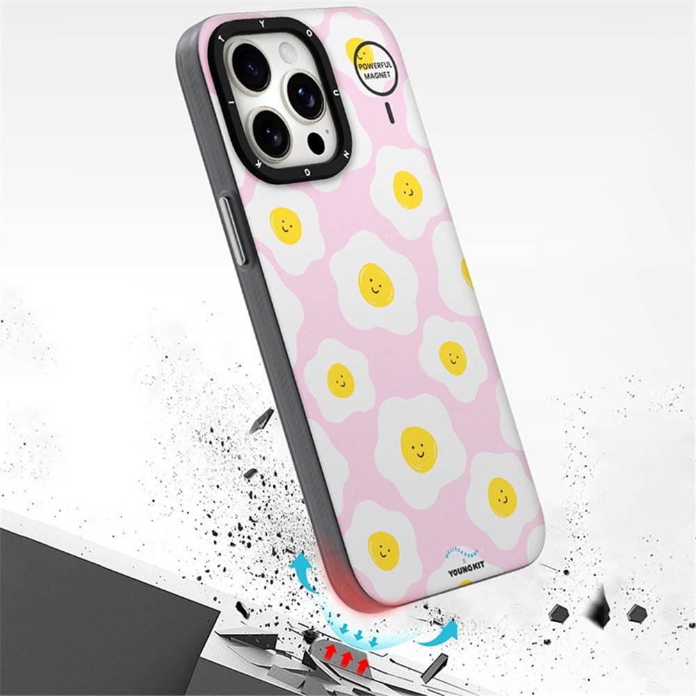 YOUNGKIT Mousse Series For iPhone 14 Pro Case IMD Pattern PC+TPU Magnetic Phone Cover by The Case Factory