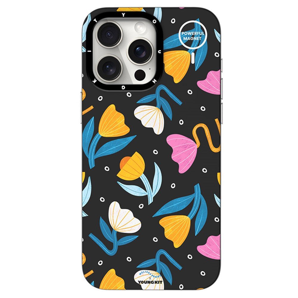 YOUNGKIT Mousse Series For iPhone 13 Pro Max Case IMD PC+TPU Magnetic Phone Cover MUScx001-Flowers by The Case Factory
